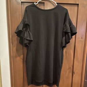Elegant Black Ruffle Sleeve Top